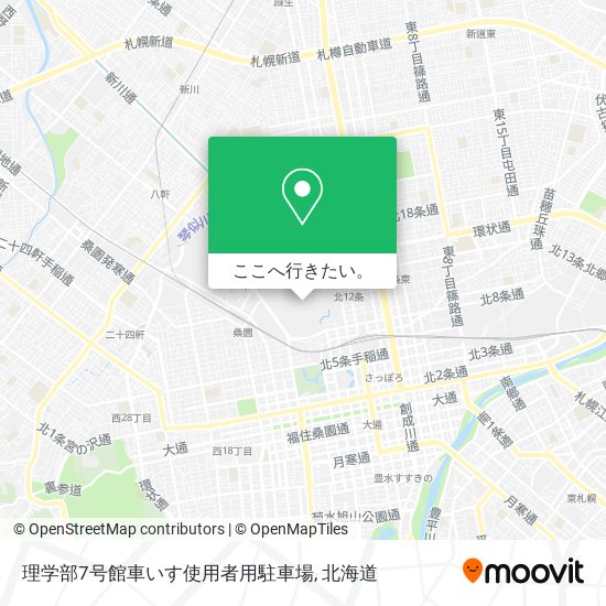 理学部7号館車いす使用者用駐車場地図