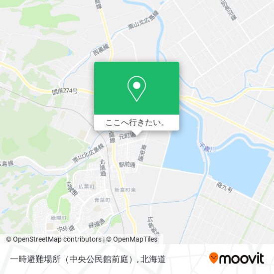 一時避難場所（中央公民館前庭）地図
