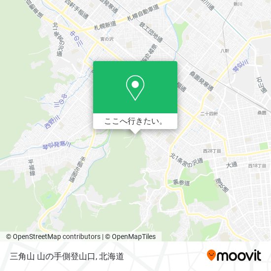 三角山 山の手側登山口地図