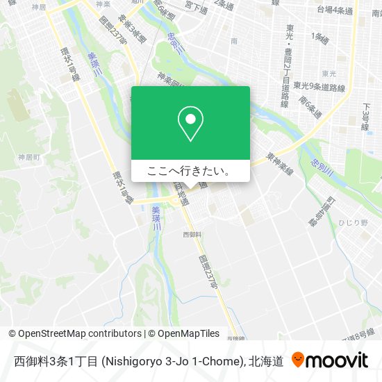 西御料3条1丁目 (Nishigoryo 3-Jo 1-Chome)地図
