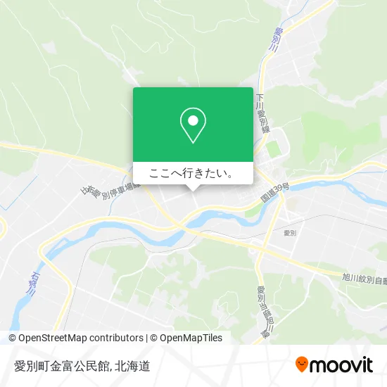 愛別町金富公民館地図