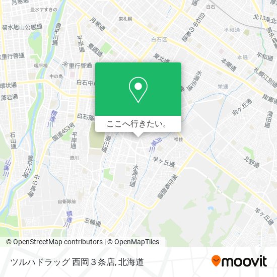 ツルハドラッグ 西岡３条店地図