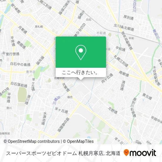 スーパースポーツゼビオドーム 札幌月寒店地図
