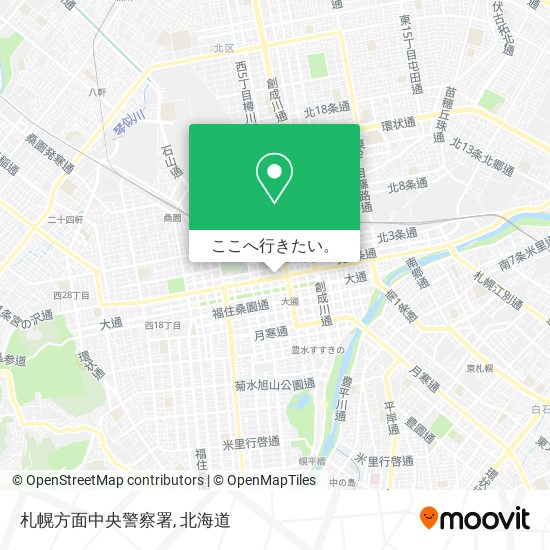 札幌方面中央警察署地図