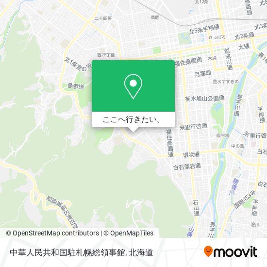 中華人民共和国駐札幌総領事館地図