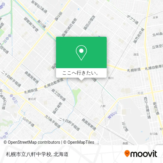 札幌市立八軒中学校地図