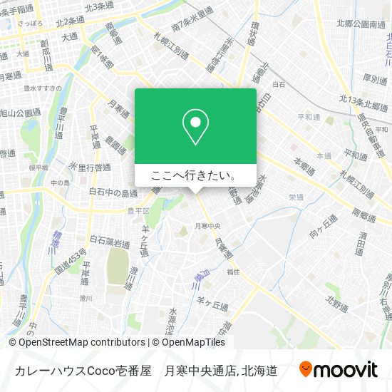 カレーハウスCoco壱番屋　月寒中央通店地図
