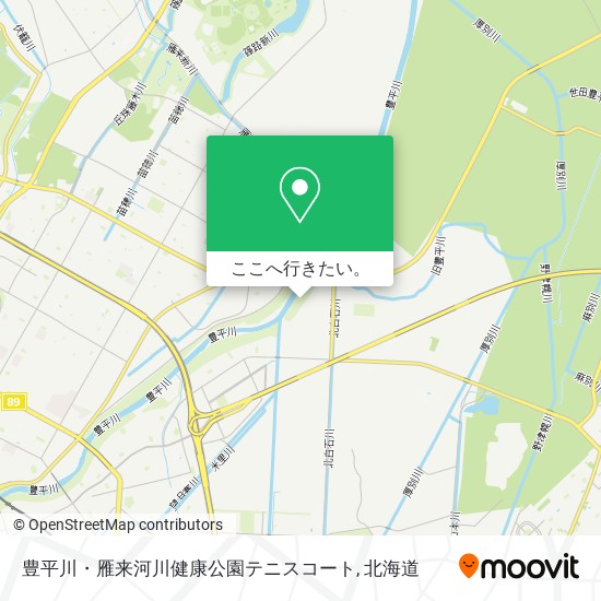 豊平川・雁来河川健康公園テニスコート地図