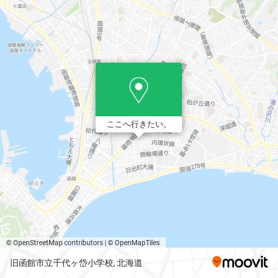 旧函館市立千代ヶ岱小学校地図