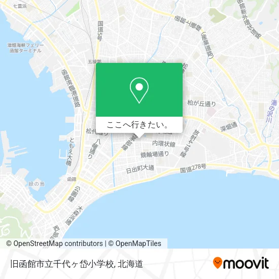 旧函館市立千代ヶ岱小学校地図