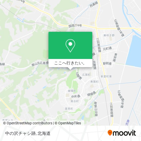 中の沢チャシ跡地図