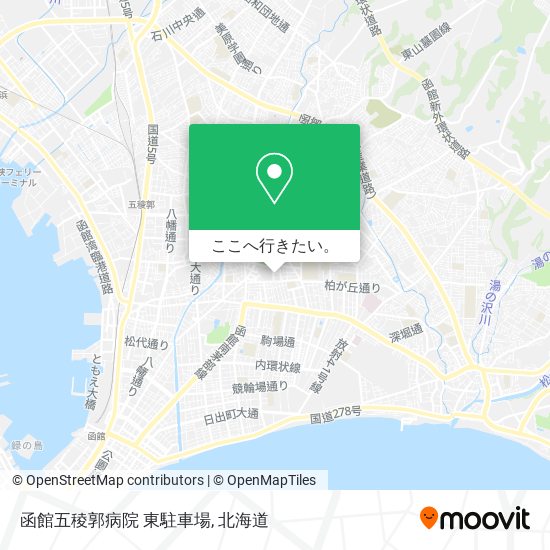 函館五稜郭病院 東駐車場地図