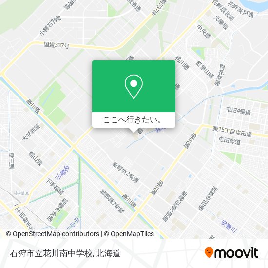 石狩市立花川南中学校地図