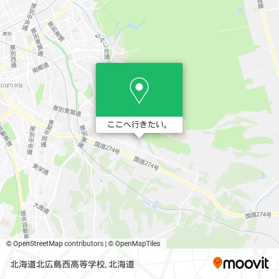 北海道北広島西高等学校地図