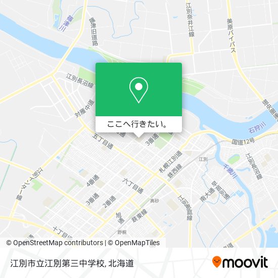 江別市立江別第三中学校地図