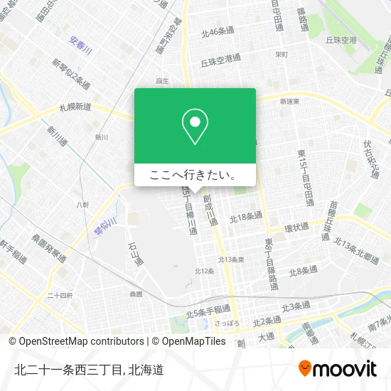 北二十一条西三丁目地図