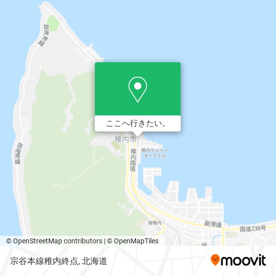 宗谷本線稚内終点地図