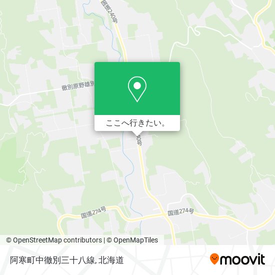 阿寒町中徹別三十八線地図