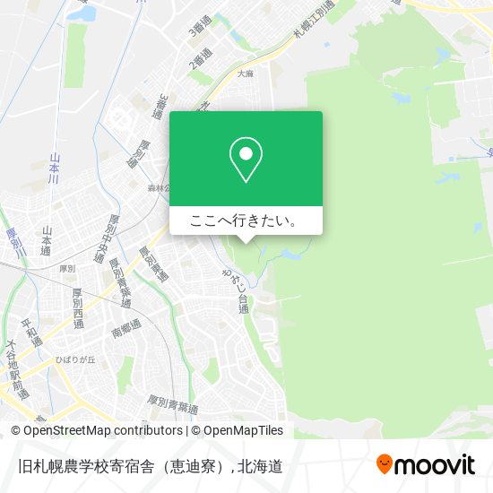 旧札幌農学校寄宿舎（恵迪寮）地図