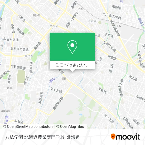 八紘学園 北海道農業専門学校地図