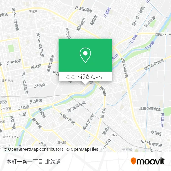 本町一条十丁目地図