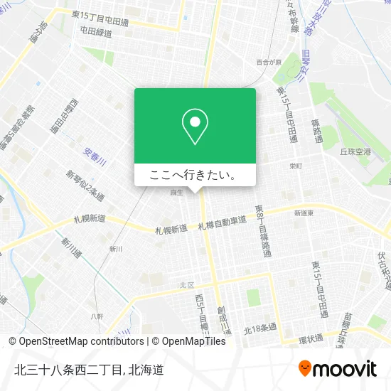 北三十八条西二丁目地図