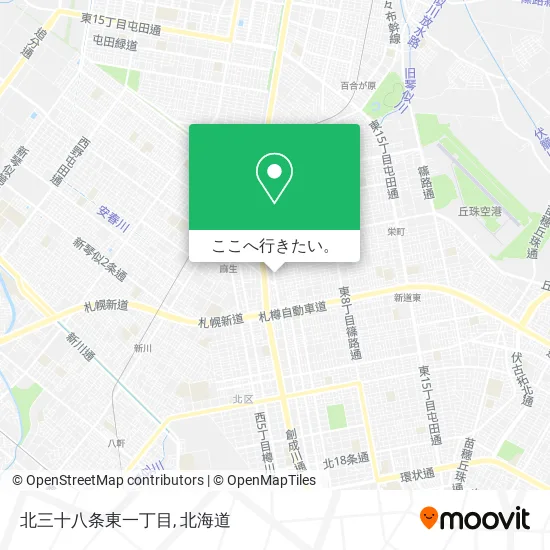 北三十八条東一丁目地図