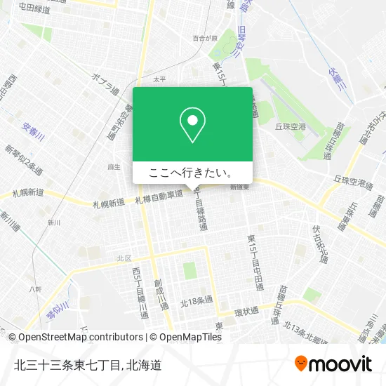 北三十三条東七丁目地図