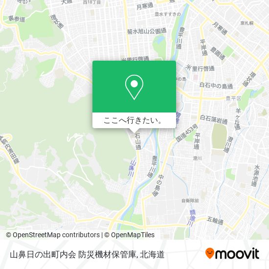 山鼻日の出町内会 防災機材保管庫地図