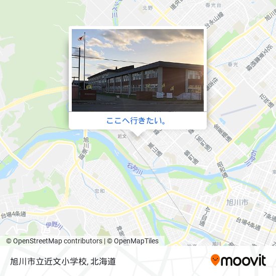 旭川市立近文小学校地図