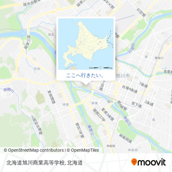 北海道旭川商業高等学校地図