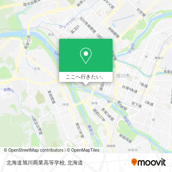 北海道旭川商業高等学校地図