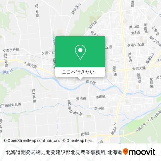 北海道開発局網走開発建設部北見農業事務所地図