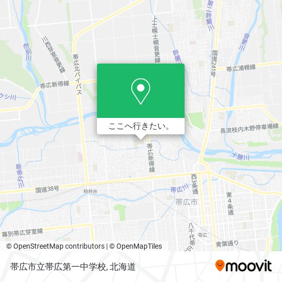 帯広市立帯広第一中学校地図