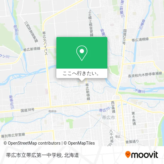 帯広市立帯広第一中学校地図