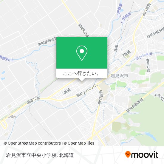 岩見沢市立中央小学校地図