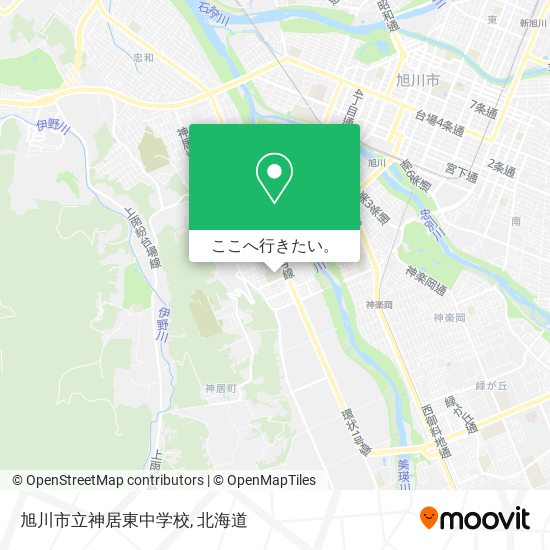 旭川市立神居東中学校地図