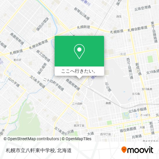 札幌市立八軒東中学校地図