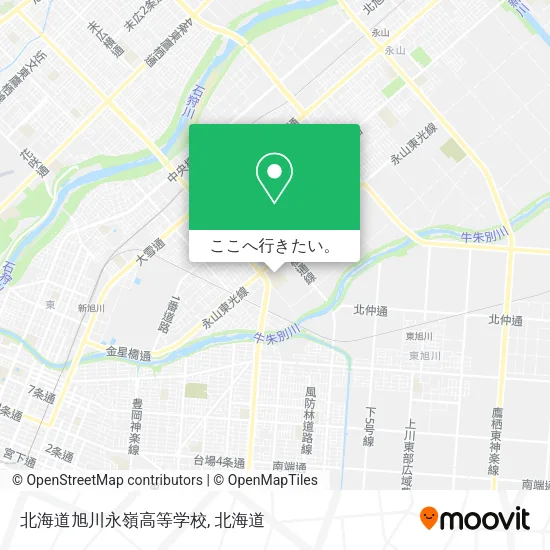 北海道旭川永嶺高等学校地図