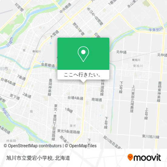 旭川市立愛宕小学校地図
