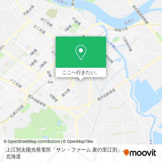 上江別太陽光発電所「サン・ファーム 麦の里江別」地図