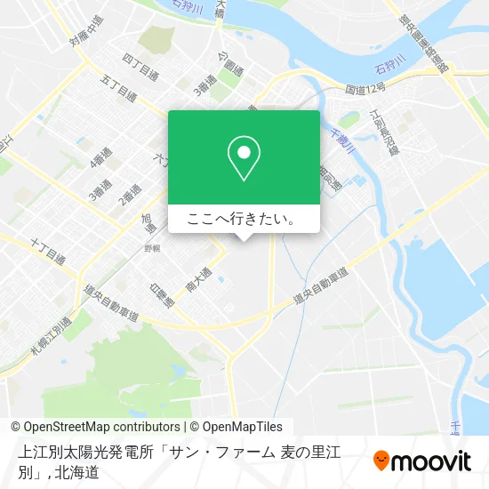 上江別太陽光発電所「サン・ファーム 麦の里江別」地図