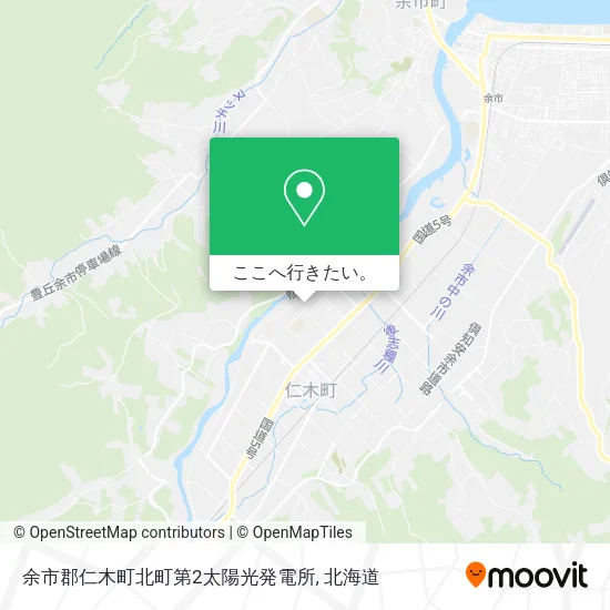 余市郡仁木町北町第2太陽光発電所地図
