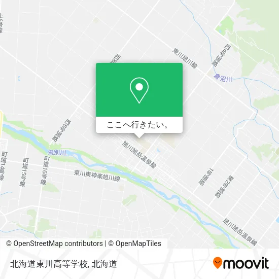 北海道東川高等学校地図