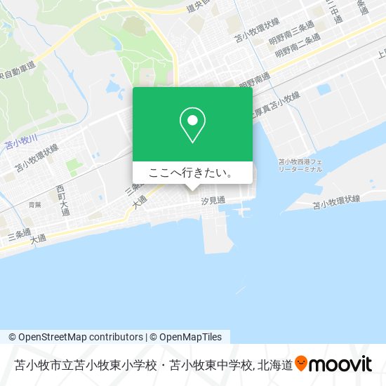 苫小牧市立苫小牧東小学校・苫小牧東中学校地図