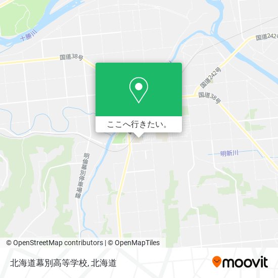 北海道幕別高等学校地図