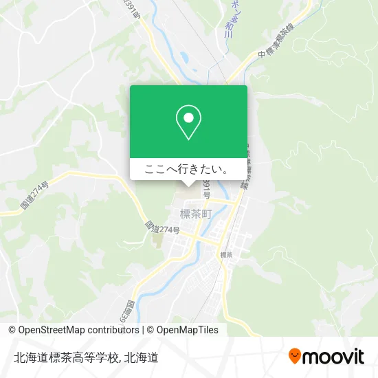 北海道標茶高等学校地図