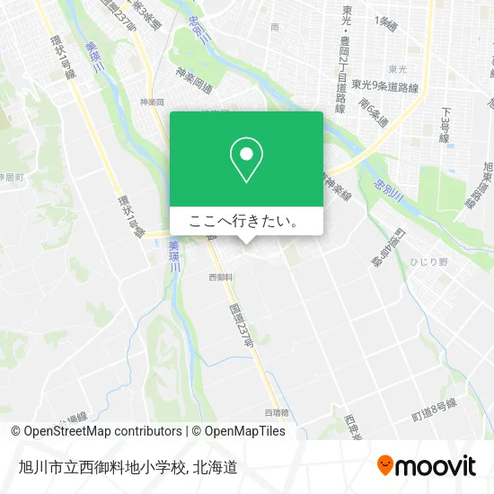 旭川市立西御料地小学校地図