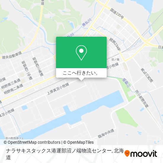 ナラサキスタックス港運部沼ノ端物流センター地図