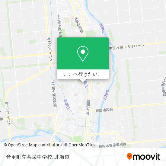 音更町立共栄中学校地図